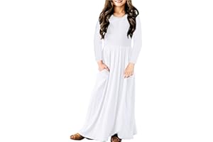 Deerose Girls Maxi Dress Casual Holiday Long Dresses with Pockets 5-14 Years