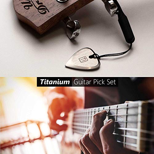 GPCA Guitar Pick Titanium Edition Set - Plus easy carry wrist/guitar band with gift box