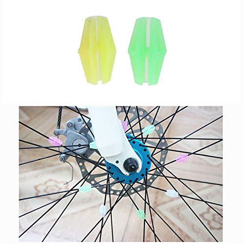 Luckycivia 144 pcs Luminous Colorful Bike Bicycle Wheel Spokes Bead, Assorted Colors Spokes Bead, Bike Decoration Accessories for Kids