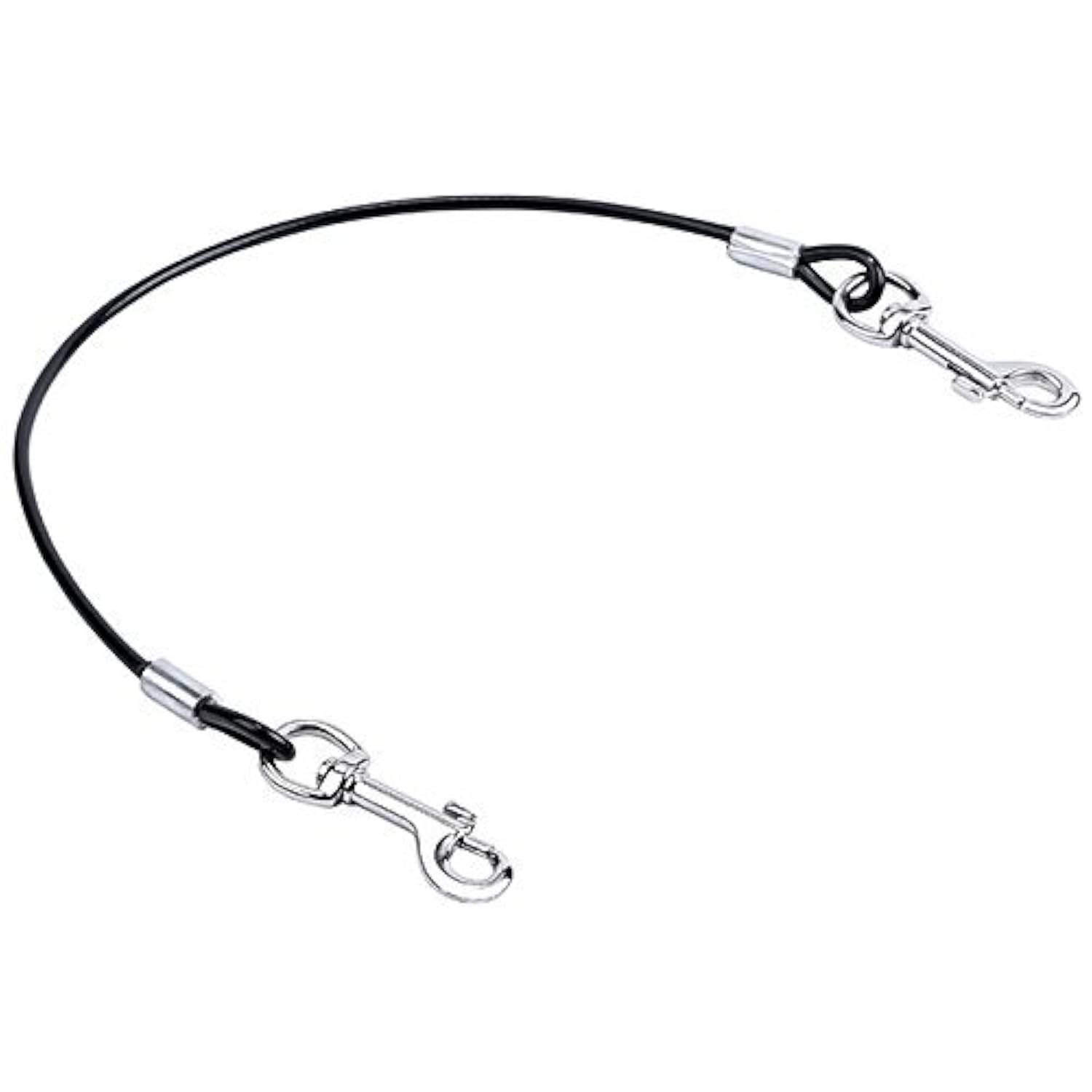 Mogoko Pet Dog Car Seat Belt Restraint, Coated Stainless Steel Chew Proof Dog Vehicle Safety Tether Cable, Double Clip No-Chew Pet Car Leash Lead-16 Inch