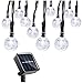 Qedertek Solar String Lights, 20ft 30 LED Outdoor Solar Lights, 8 Modes Crystal Ball Fairy Lights Waterproof Globe String Lights for Home, Patio, Lawn, Garden, Party and Holiday Decorations(White)