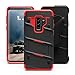 ZIZO Bolt Series for Samsung Galaxy S9 Plus Case Military Grade Drop Tested with Tempered Glass Screen Protector Holster Black RED