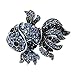 Diamondo Crystal Fish Brooches Pin Women Alloy Rhinestone Collar Corsage Jewelry