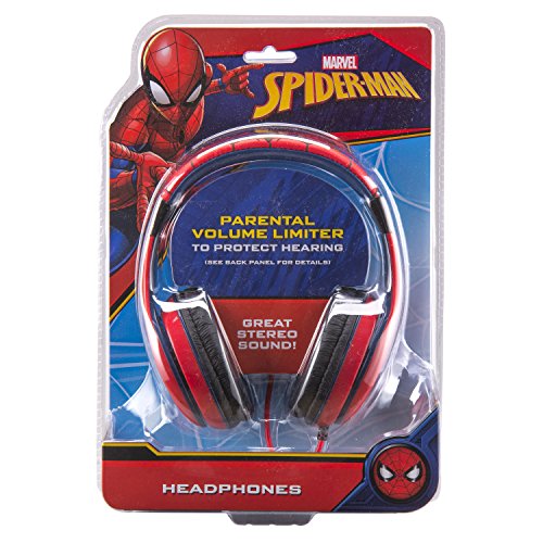 Spiderman Headphones for Kids with Built in Volume Limiting Feature for Kid Friendly Safe