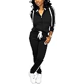 TOPSRANI Womens Two Piece Outfits Casual Sweatsuits Solid Tracksuit Jogging Sweat Suits Matching Jogger Hoodie Pants Set