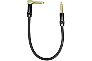 AUDIO 2000'S Audio 2000s E28101 1/4" TS Right Angle to 1/4" TS 1 Feet Patch Cable