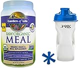 Garden of Life Raw Organic Meal Vanilla 33.5 oz (949 Grams) in Bundle with Jaxx Shaker Blue 28 oz.
