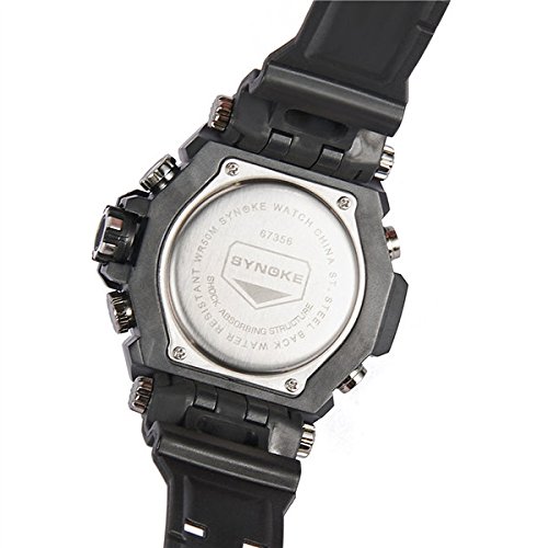 MODIWEN Men Outdoor Army Military 51m Waterproof Multi-Function Sports Watch, For Students Alarm Date Chronograph Luminous Dual Display Wristwatches Clock