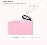 Maliton Hanging Toiletry Bag Pink 4 Layers Foldable Large Capacity 25x18x10cm view 9