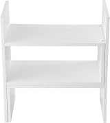 Hossejoy Wood Adjustable Bookshelf Bookcase White Expandable Desktop Storage view 7