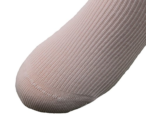 Sierra Socks Girls Cotton Lettuce Ripple Edge Turn Cuff Seamless Toe Non Skid 3 Pair Pack (Fits Shoe Size 4.5-8.5 Socks Size 5-6.5, White)