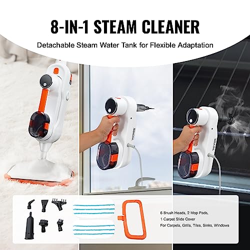 VEVOR Steam Mop, 8in1 Floor Steamer, Steam Mop for Hardwood Floors