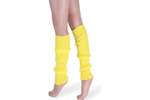 *daisysboutique* Retro Women 80s Adult Ribbed Knitted Leg Warmers Crochet Long Boot Socks for Party Dance Sports Yoga