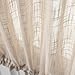 jinchan Sheer French Door Curtains Linen Textured French Door Panel 40 inches Long Curtains for French Doors with Single Tieback Taupe 1 Panel
