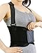 Back Brace with Suspenders for Women - Adjustable - Removable Shoulder Straps - Lumbar Support Belt - Lower Back Pain, Work, Lifting, Exercise, Gym - Black - Size S