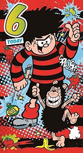 Beano dennis the menace gnasher age 6 6th birthday card