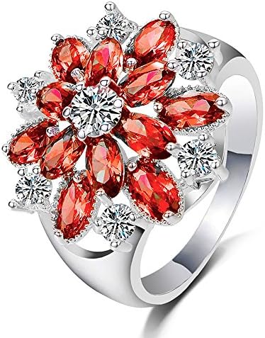 JUSTSELL Colorful Zircon Jewelry Wedding Band Engagement Rings