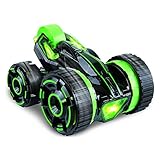 Remote control Stunt Car Double-face work 30km/h rapid stunt roller car all terrian suitable for competition with light,Green