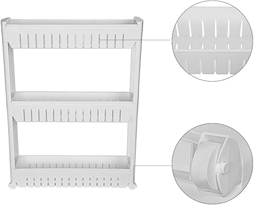 Amazon Com Baskuwish Mobile Shelving Unit Organizer With 3