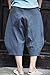 Banana Bucket Men's Patchwork Shorts Loose Linen Harem Capri Pants Light Blue