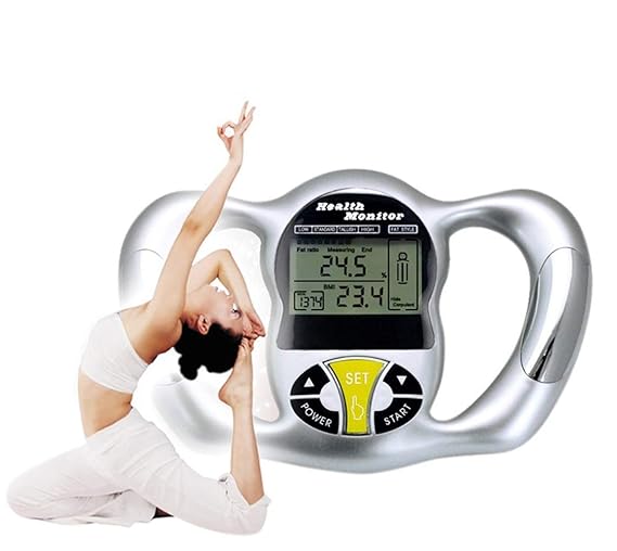 JUZEN Körperfett-Analysator, Hand-Fettmessgerät BIM-Tester Gesundheit Fat Thin Analyzer LCD, Rekordhöhe Gewicht Alter Stoffwe