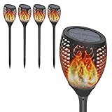 Solar Torch Lights, OxyLED Solar Garden Path Light with Realistic Dancing Flames, Waterproof Wireless Outdoor Garden Decorations Landscape Lighting (4-Pack)
