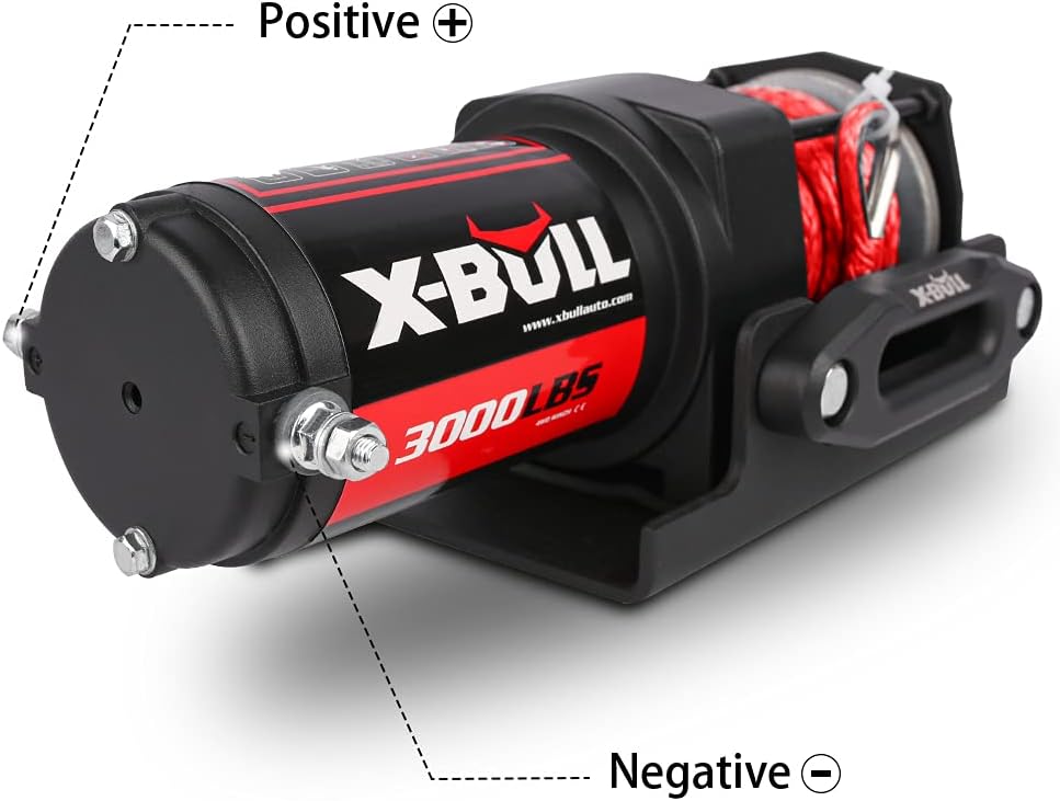 X-BULL 12V 3000LBS Synthetic Rope Electric Winch for Towing ATV/UTV Off Road with Mounting Bracket Wireless Remote New: Automotive