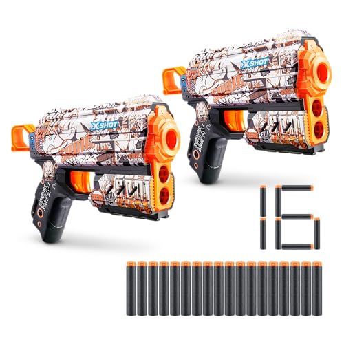 XSHOT Skins Flux - Sonic Retro (2 Pack + 16 Darts) by ZURU, Easy Reload, Air Po…