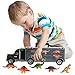 Oumoda Dinosaur Truck, Transport Car Carrier Truck Toy with 6 Dinosaurs Toys Inside and 10 Dinosaur Stamps, Gifts for Kids/Boys Toy for Ages 3, 4, 5, Years Old and Up