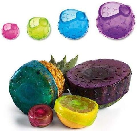 Bagonia Silicone Food Wraps Seal Cover Reusable Multi-Functional Stretch Food Fresh Keeping Fruit and Vegetable Cover Sealing Film Kitchen Tools Sent of 4