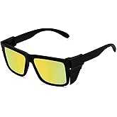 BINGKING Polarized Men's and Women's Safety sunglasses,High Impact Resistant ANSI Z87UV400 Protection With Side Shield