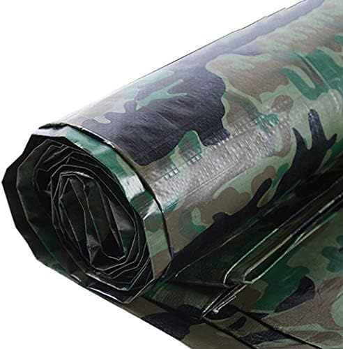 MAL Lightweight Camo Poly Tarp Cover, Waterproof/UV Resistant/Rot/Rip/Tear Proof Tarpaulin with Grommets and Reinforced Edges 100g