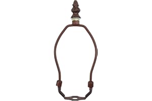 Bieye SS003 Lampshade Lamp Shade Support with Finial for Tiffany Style Stained Glass Table Lamp (Brown 5" High)