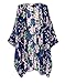OLRAIN Women's Floral Print Sheer Chiffon Loose Kimono Cardigan Capes