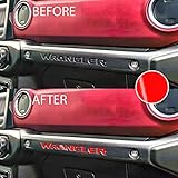 Bogar Tech Designs - Letter Insert Overlay Vinyl Decal Sticker Letters for Dashboard Glove Box Compatible with Jeep JL Wrangler 2018, Gloss RED