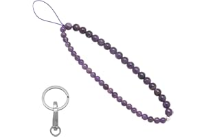 C&L Accessories Beaded Phone Charm Cell Phone Lanyard Wrist Strap Handmade Natural Gemstone