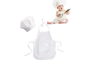 RDTGHY Children Chef Apron Front Hat Boys Girls Kitchen Craft Kids Painting Cooking Baby Pinafore And Hat Cleaning Apron