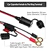 KUNCAN Car Female Cigarette Lighter to O Ring Terminal - 12V-24V Eyelet Battery Terminal Harness Extension Charge Cable 3FT 10A (1 Pack)