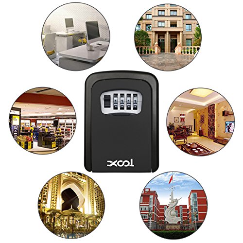 Key Lock Box, House Key Storage Lock Box with 4 Digits Combination