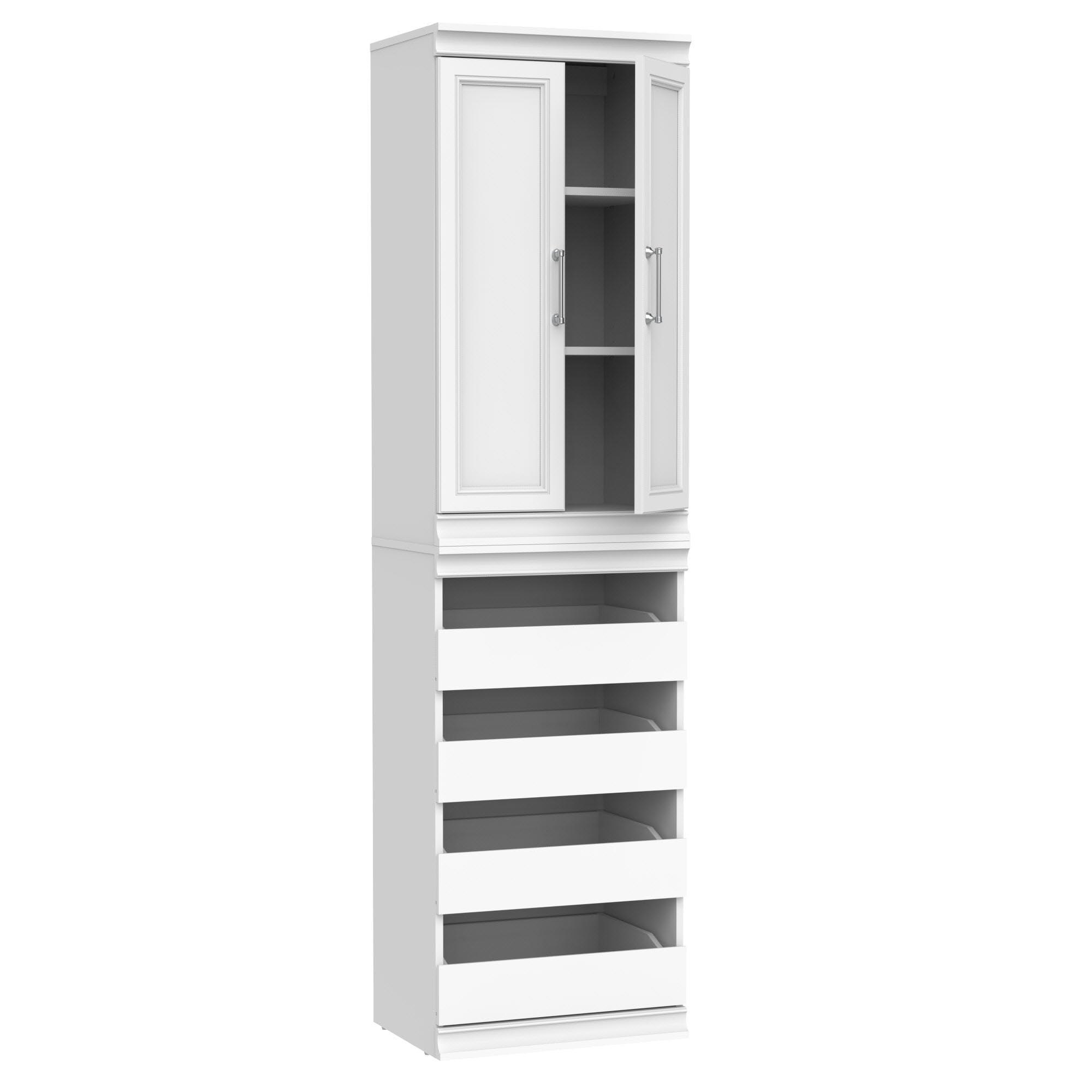 Photo 1 of ClosetMaid Modular Storage 21.38-inch W 3-Shelf 4-Drawer Tower Wood Closet System, White
