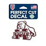 Mississippi State Bulldogs Alternate Logo Perfect Cut Decal 4 x 4 (Colored)
