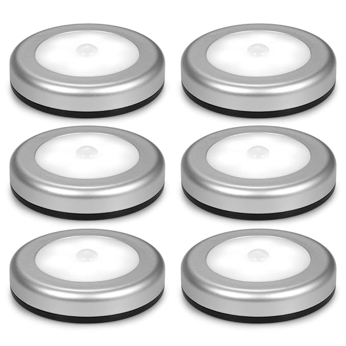 Negaor Pack of 6 UltraBright LED Motion Sensor Light Battery
