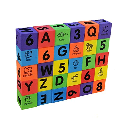 30 Pieces Alphabet Letters and Numbers Baby Toddlers Foam Blocks,Boys