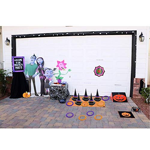 Halloween Ring Toss Game 4 Pcs Inflatable Witch Hat Ring Toss Game with 16 pcs Rings Perfect for Halloween Party Favors Halloween Party Game