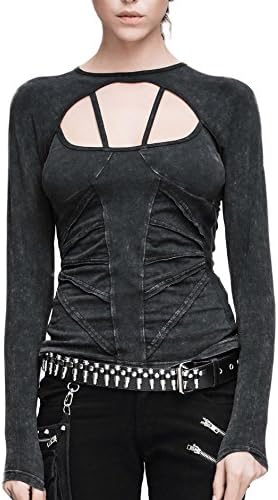 Steampunk Clothing Punk Gothic Cyberpunk Blouse Tops Victorian Renaissance Costume (L)