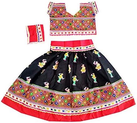 Nandi Women Cotton Dandiya Embroidered Work Kids Chaniya Choli 24 Black