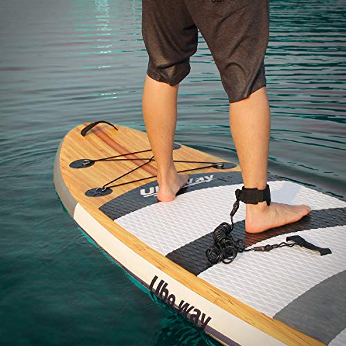 UBOWAY Two Layer Inflatable Stand Up Paddle Board 11 ft Long 32 inch Wide 6 inch Thick iSUP with