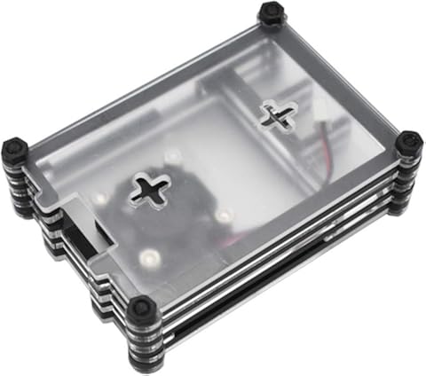 Naliovker Geekteches Raspberry Pi - Caja de AcríLico con Ventilador para Raspberry Pi 4 Modelo B