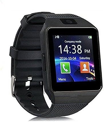 Smart Watch dz09 with Camera Bluetooth Wristwatch SIM Card Smartwatch for iOS Android Phones Support Multi Languages (Black)
