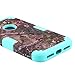 LONTECT for iPhone 8 Case, iPhone 7 Case Camouflage Tree Hybrid Heavy Duty Shockproof Case with Dual Layer [Hard PC+ Soft Silicone] Impact Protection for Apple iPhone 7/iPhone 8, Tree Camo/Teal
